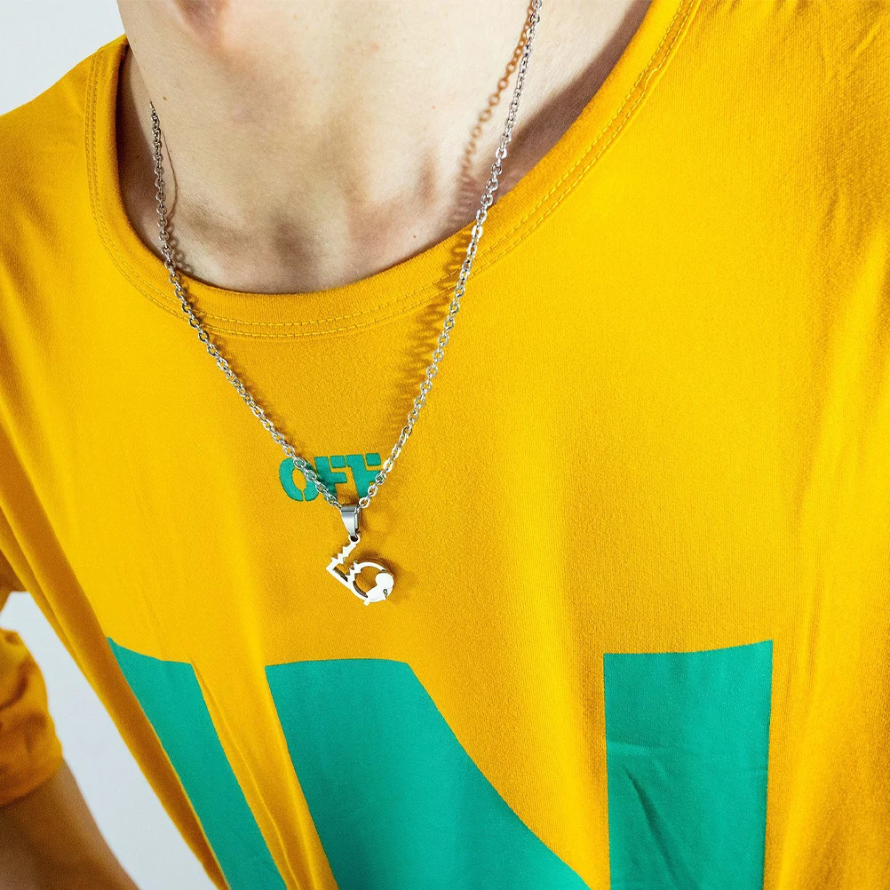 

2Pcs Lovers Pendant Necklace Set Symbolizing Sweet Love Smooth Finish Bright Color Titanium Steel Chain Jewelry for Him and Her