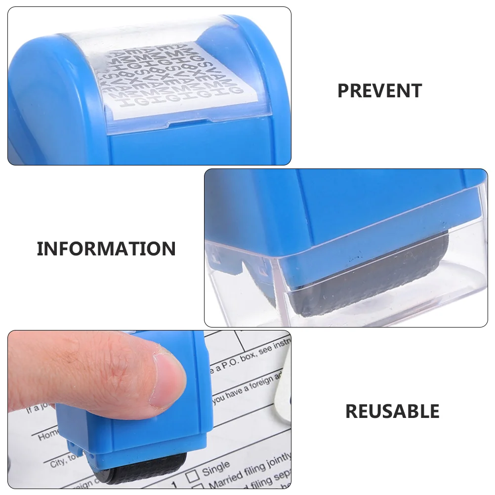 Roller Privacy Policy Protection Stamps Convenient Security Wide Rolling Scrapbook Recyclable Seals Blue Hand-held Office