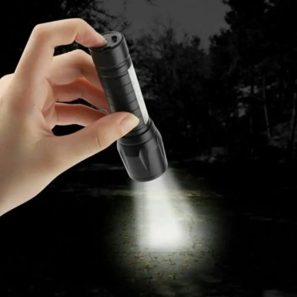 Portable 1200mAh LED Stainless Steel Light Mini Light 500m Focus 3-in-1 Flashlight Portable Outdoor Flashlight