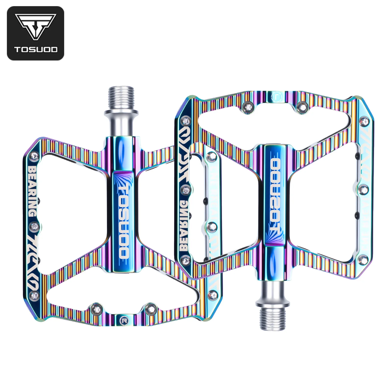 

Велосипедные педали TOSUOD, нескользящие, с 3 подшипниками, водонепроницаемые, для горных и шоссейных велосипедов, из алюминиевого сплава