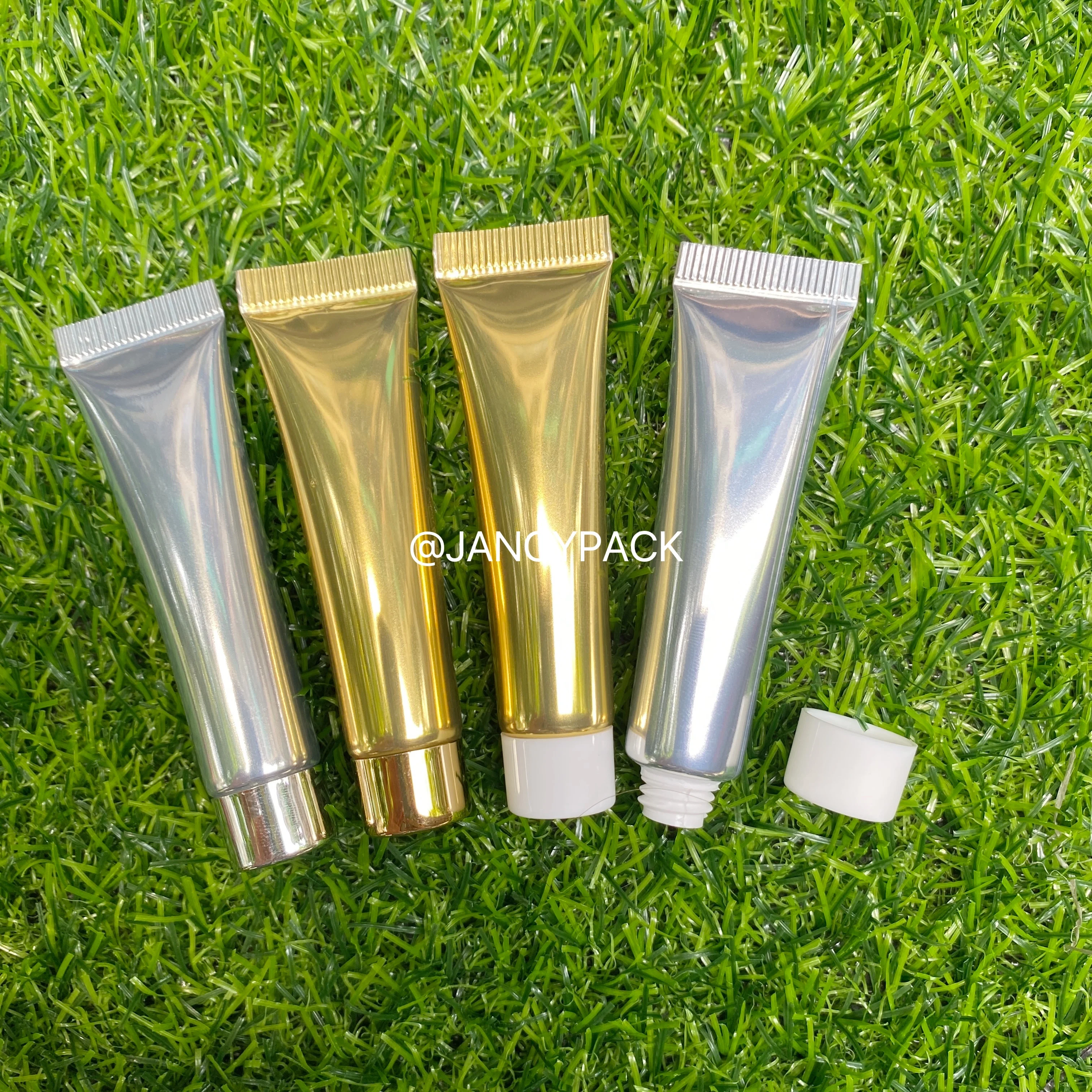 

Aluminum Gold Sliver Plastic Soft Bottle Skin Care Cream Empty 10g Eye Cream Squeeze Tube Essence Private Label RefiSoft Tube