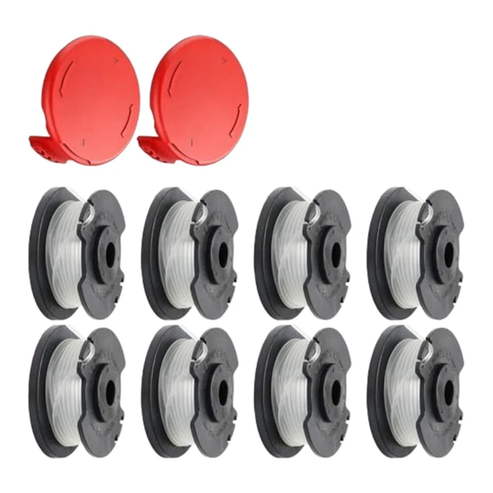 8pcs Trimmer Spool For GE-CT 1828 Li For GE-CT 1828 Li TC Models Cordless Grass Trimmer String Trimmer And Cap Garden Tool