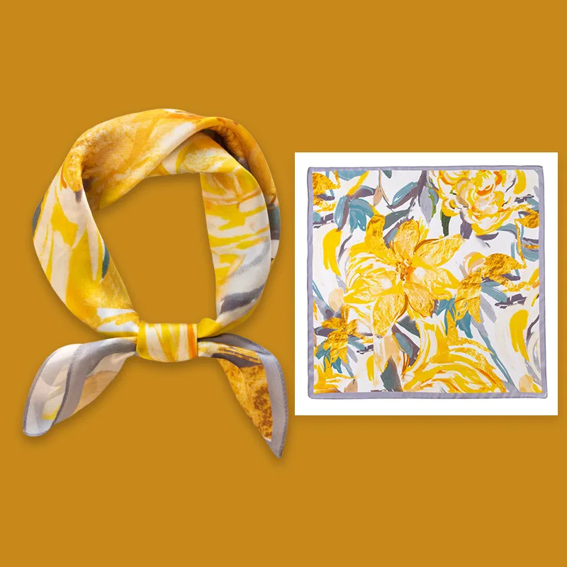 

Valentine's Day gift mulberry silk scarf silk high-end small square scarf 53 silk small scarf silk scarf women tie neck