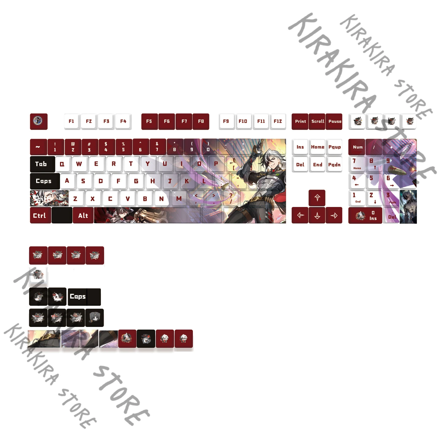 Honkai: Star Rail Boothill Mechanical Keyboard Caps Anime Birthday Present Cartoon Original Key Cap Gifts Cosplay Men Decor