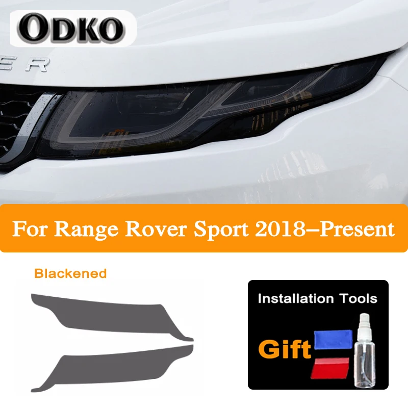 لسيارة رينج روفر سبورت L494 2014-الحاضر 2 قطعة المصباح الأمامي للسيارة طبقة رقيقة واقية سوداء ملحقات ملصق من البولي يوريثان الشفاف #4
