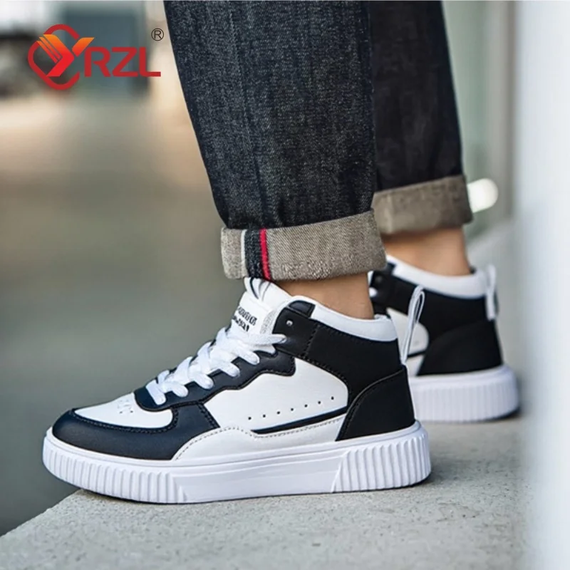 

YRZL повседневная обувь для мужчин, кроссовки, белые туфли из дышащей искусственной кожи, удобная прогулочная спортивная обувь унисекс для мужчин