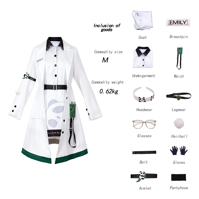 Anime Dyer Cosplay Identität v Kostüm Uniformen Arzt Emily Mantel Kleid Halloween Karneval Party Outfits für Frau