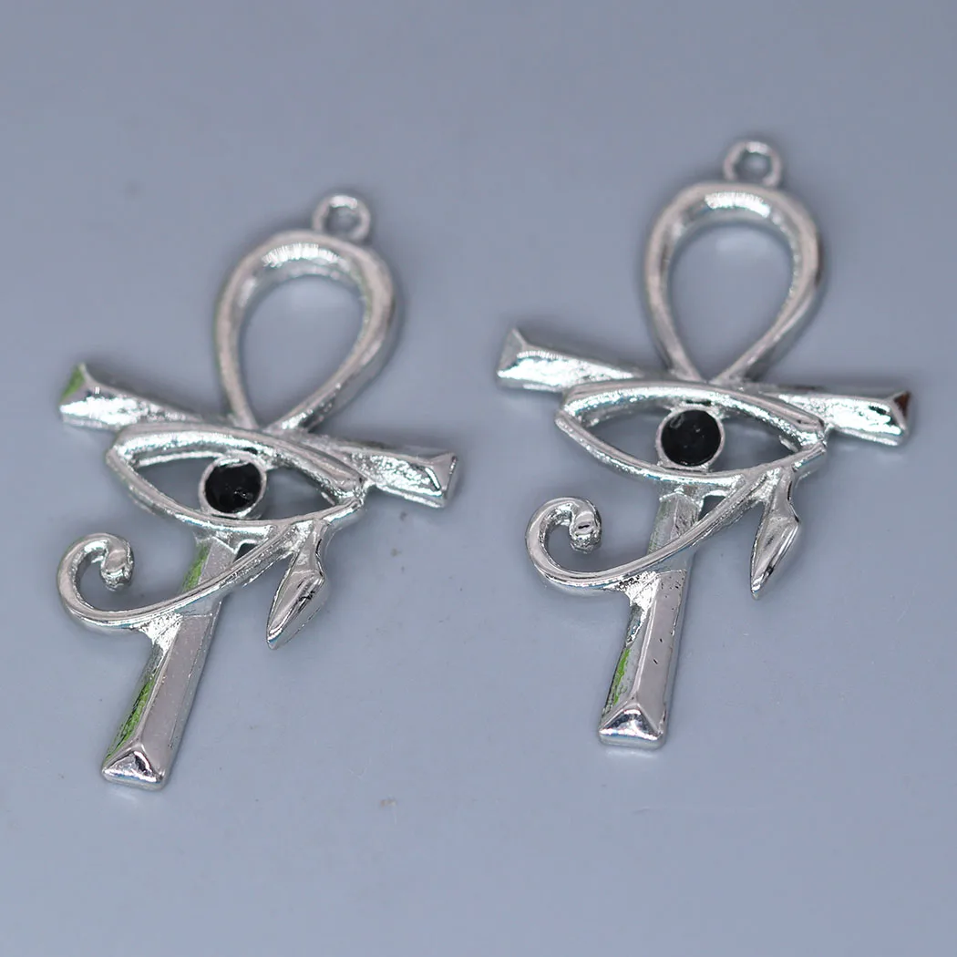 5pcs/lot Evil Eye of Horus Ankh Charms for DIY Necklace Handmade Earring Aesthetic Accessories Jewelry Making Supplies