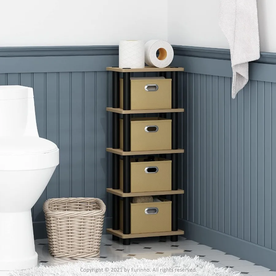 Modular 4-Grid Organizer Rack, Wall Mount Storage Shelf for Closet Kitchen Bathroom Decor