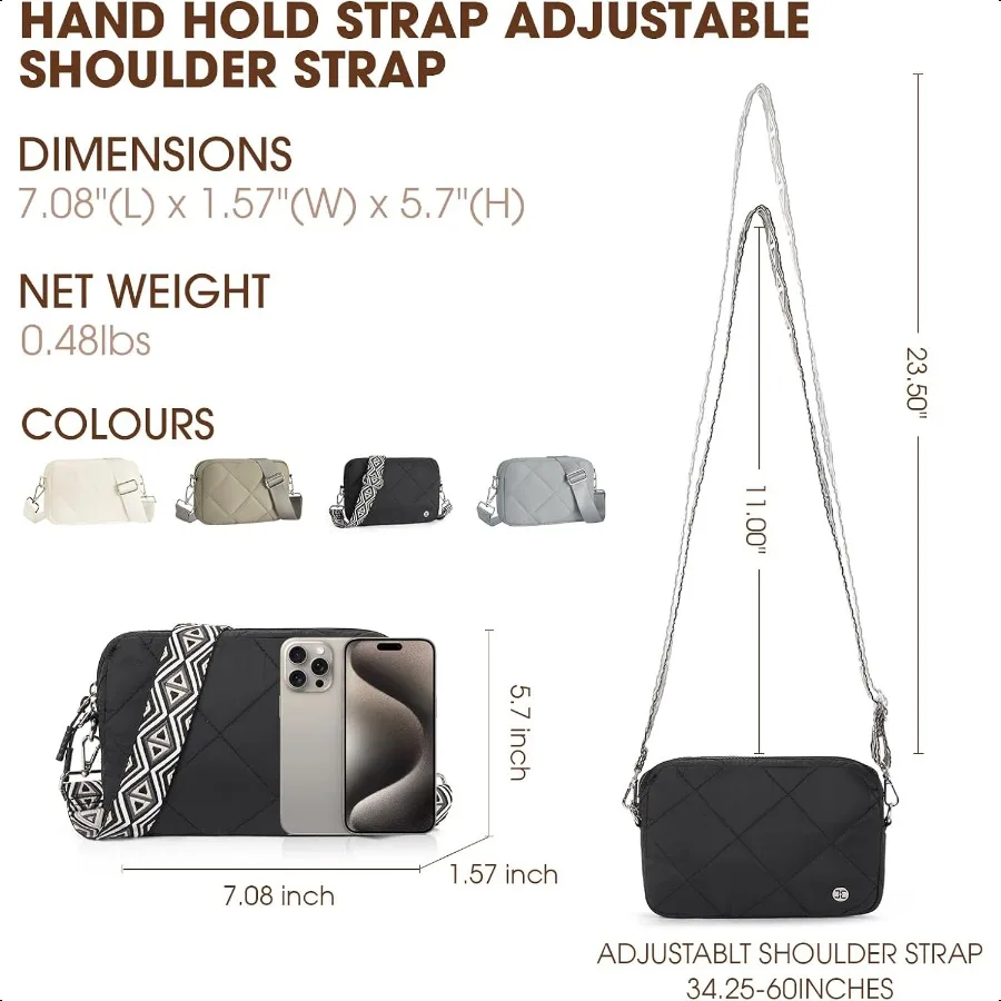 Telena Borse a tracolla da donna Borsa a tracolla dal design trapuntato Borsa a tracolla leggera