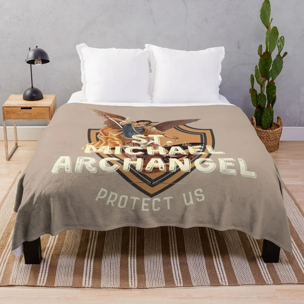 

Saint Michael, St Michael Archangel Throw Blanket Summer Flannel Fabric Sofa Blankets