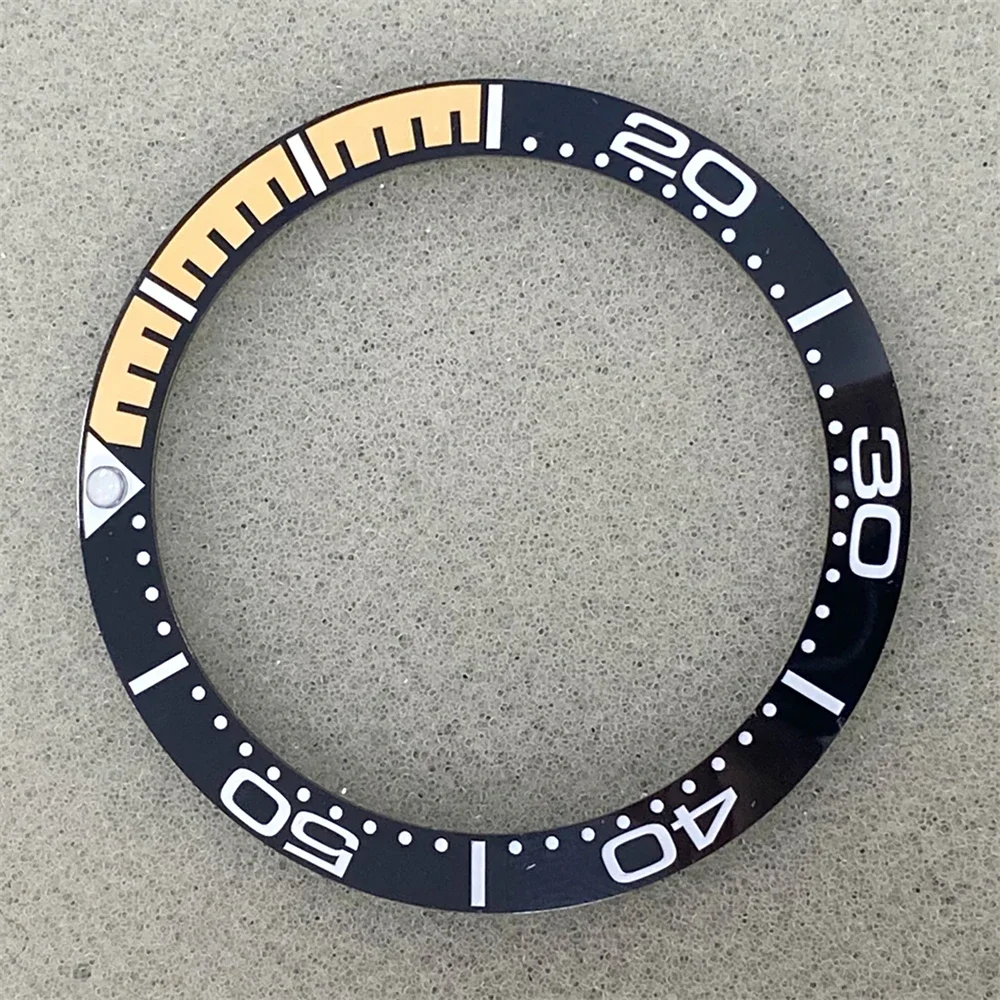 Nowa modna dwukolorowa rama szkiełka zegarka 38mm 30.5mm ukośna ceramiczna ramka szkiełka zegarka do zegarka z pierścieniem na usta akcesoria do zegarków dla mężczyzn