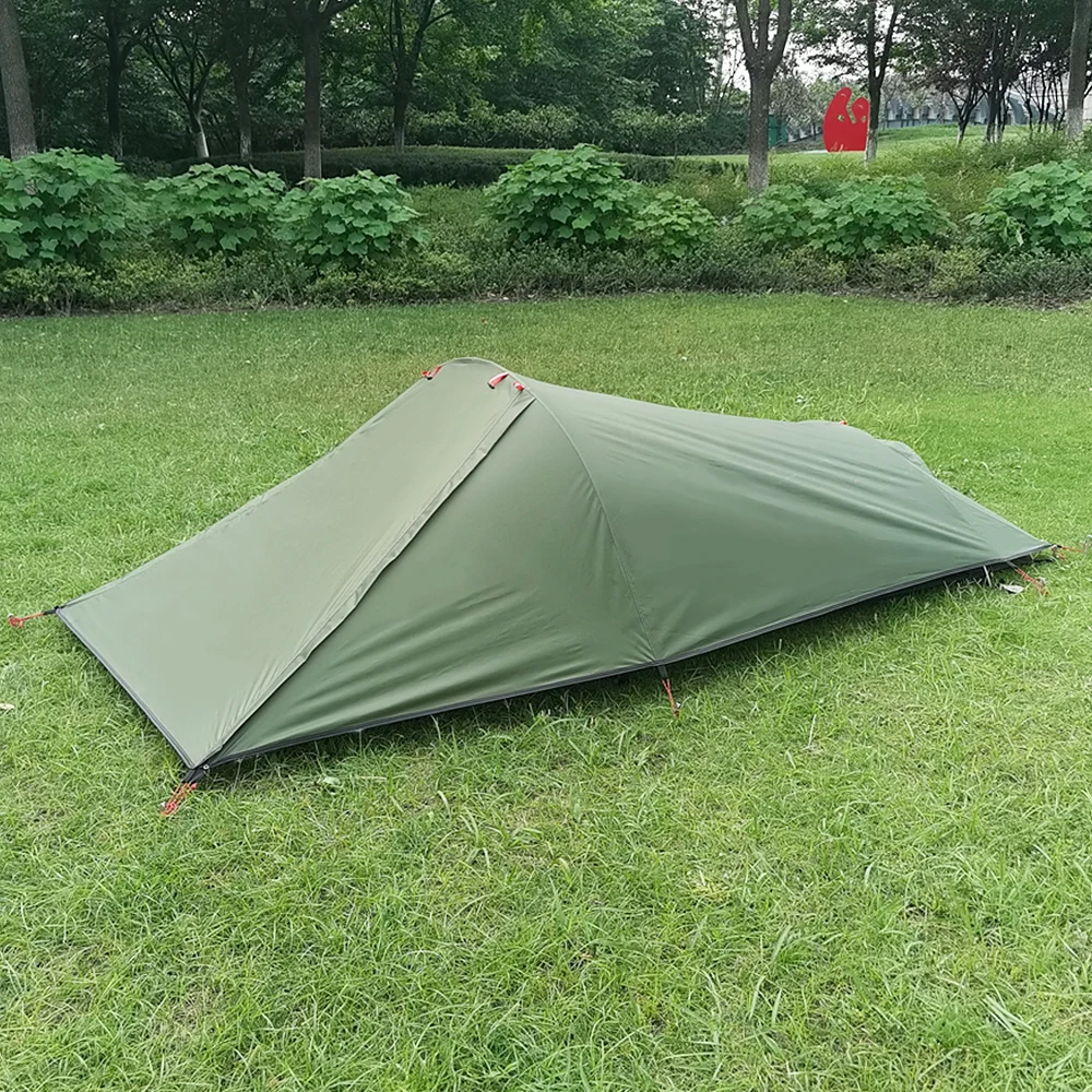 Ultralight Outdoor Single Person Camping Tent Water Resistant Tent Aviation Aluminum Support Portable Sleeping Bag Tent