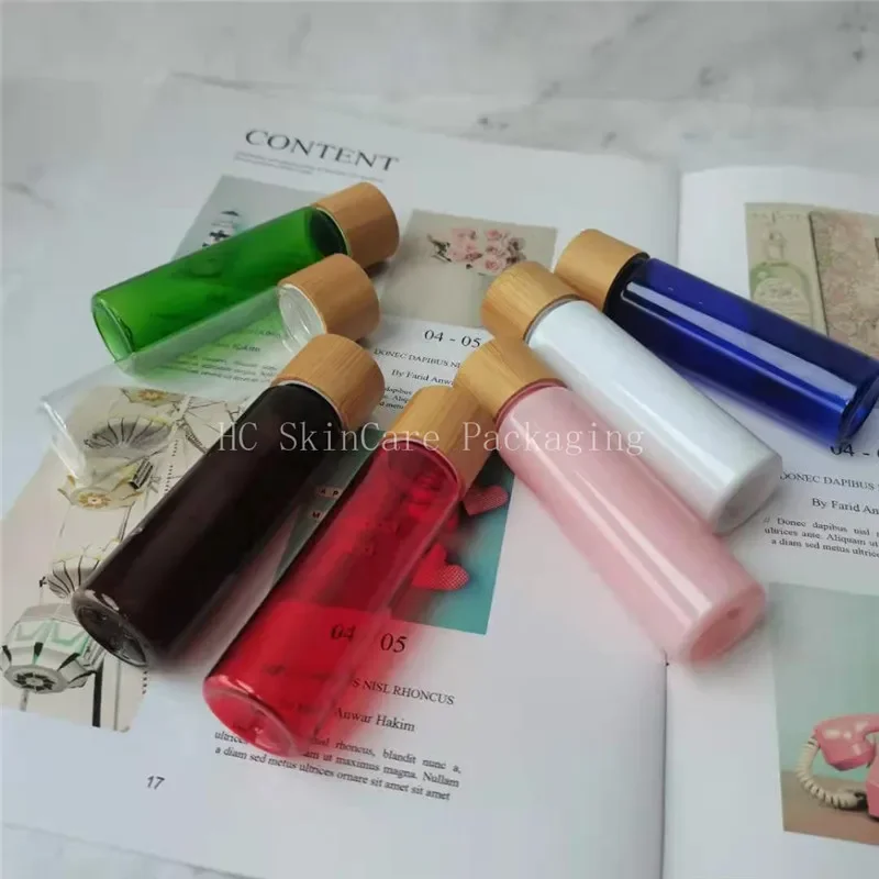 

Clourful Plastic Refillable Bottle With Coloured Plastic Bottle Hand Sanitizer Bottle With Bamboo Pump Sprayer/Disc Lotion Cap