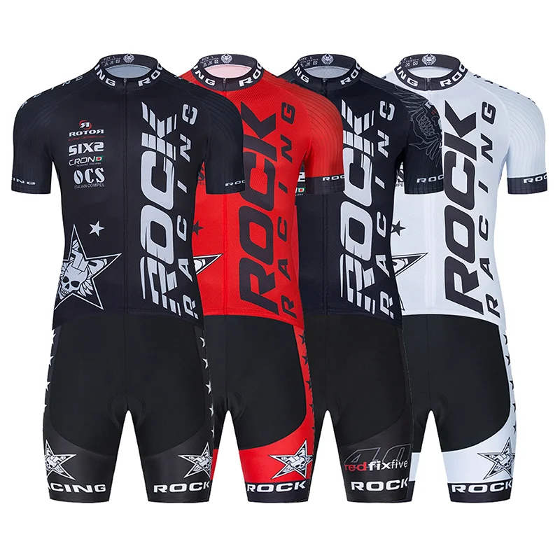 Summer 2025 ROCK RACING Cycling Jersey 20D Bib Set MTB Bicycle Clothing Ropa Ciclismo Bike Wear Men\'s Short Maillot Culotte Suit