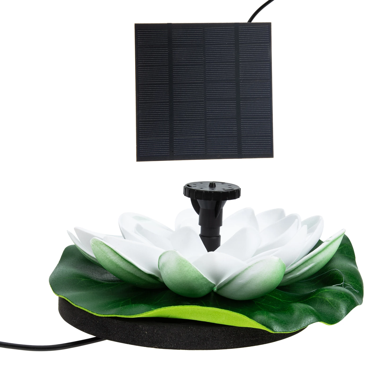 

Lotus Leaf Solar Fountain White ABS Floating Water Pump Outdoor Decor Pond Garden L Fishpond Solar Powered