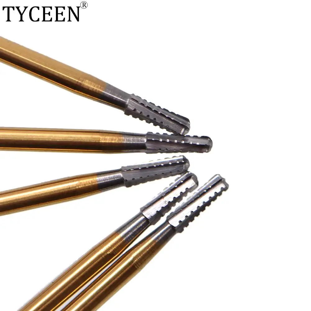 

10pcs/box Dental Broken Crown Needle for break crown Endodontic Gold Plated Handle High Speed Dental Drill Dentist Tools 1958#