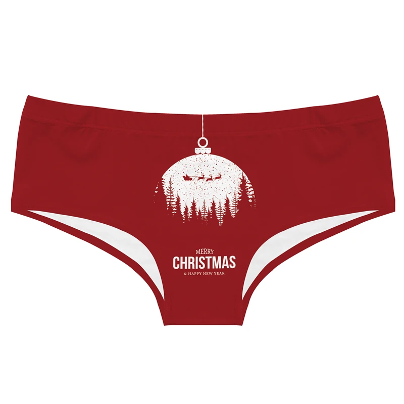 

Cute Christmas Snowflake Print Girly Underwear Sexy Low-rise Panties Comfortable Seamless Female Briefs Temptation Lingerie