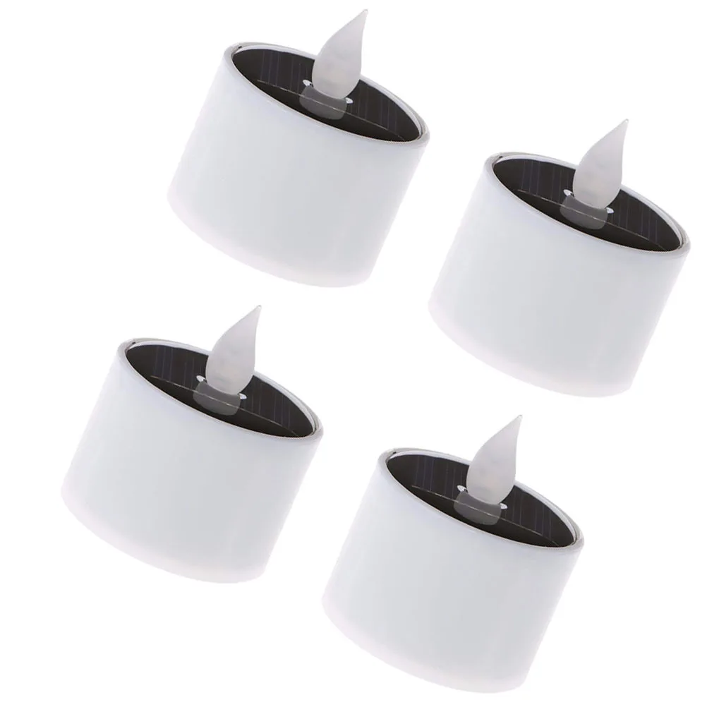 

4Pcs Waterproof Solar Light LED Flameless Flicker for Patio Lawn Pond Festival Decoration Solar Power LED Tealight