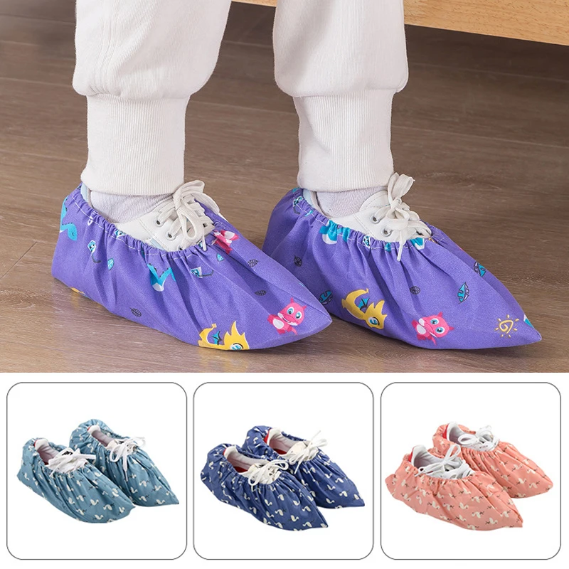 Non-waterproof Shoe Covers for Kids Children Sets of Shoes Feet Covers Dust Proof Shoe Covers Home Indoor Reusable Student