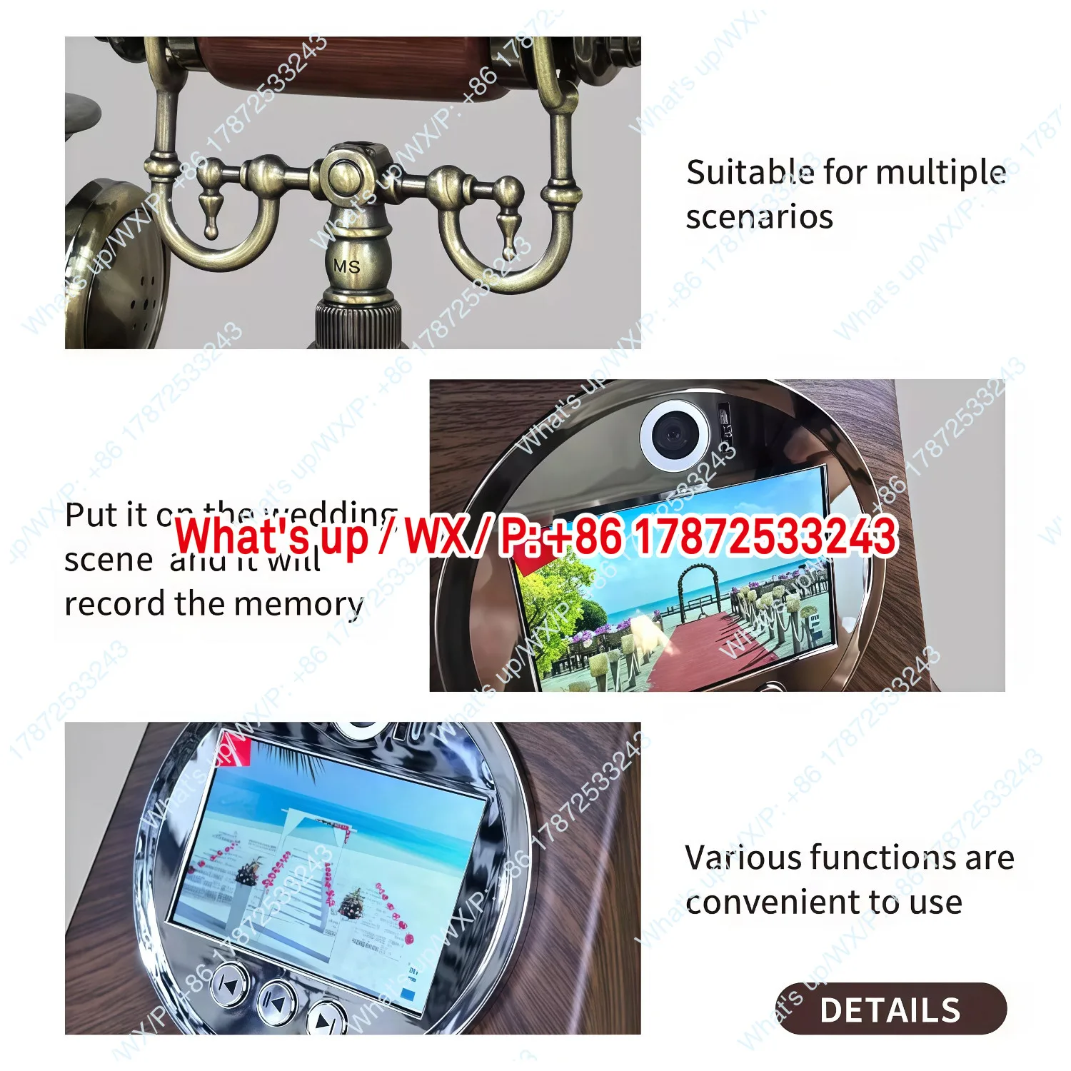 128G wedding audio and video message book, telephone banquet video check-in book, guest blessings, 2K video recording