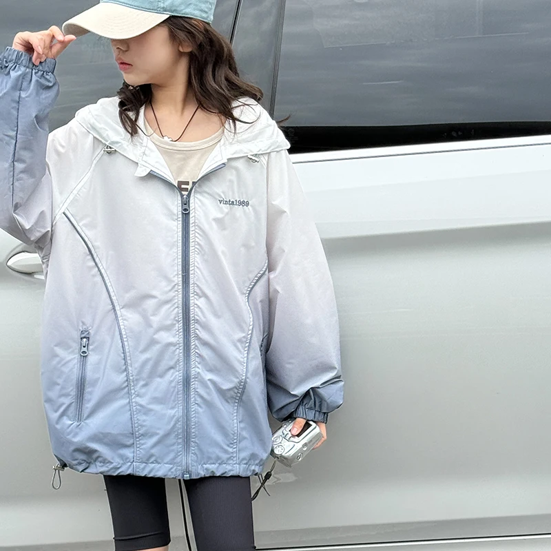 Girls' sun protection clothes summer jackets children's sun protection clothes middle-aged and adult children's fashionable a