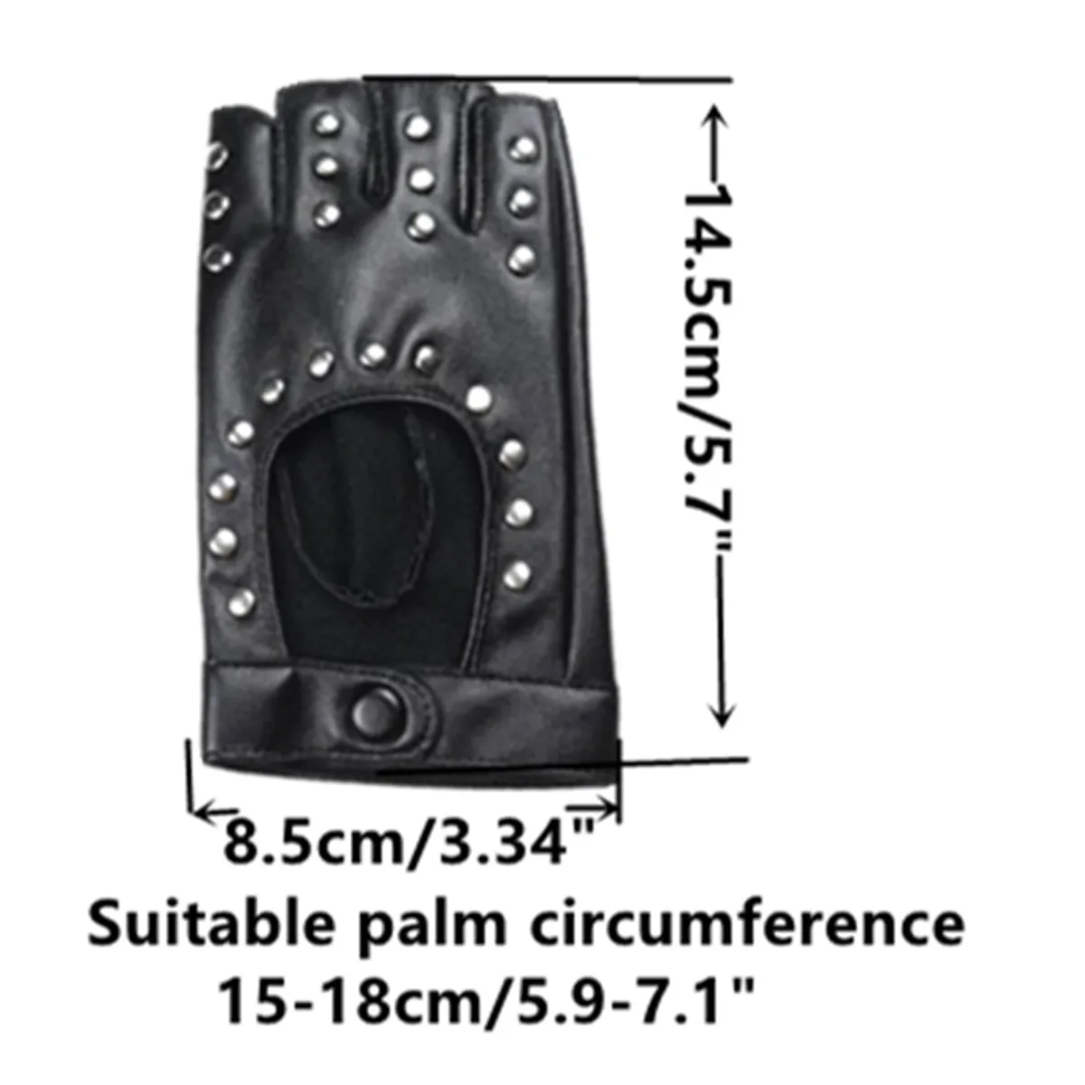 A Pair of Women\'s Rivet Dancing Pu Half-Finger Gloves Nightclub Performance Stage Performance