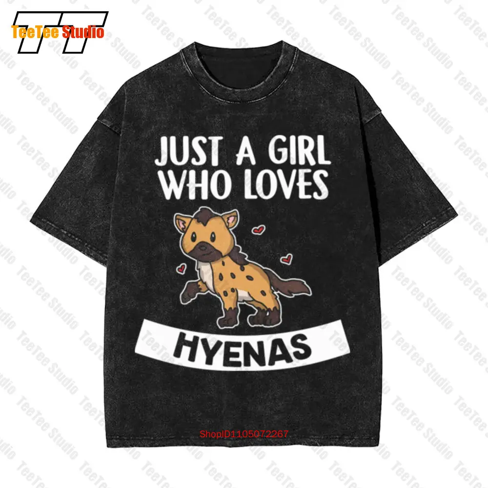 

Just A Girl Who Loves Hyenas Cute Hyena Costume Vintage Oversized T-Shirt 6GHG