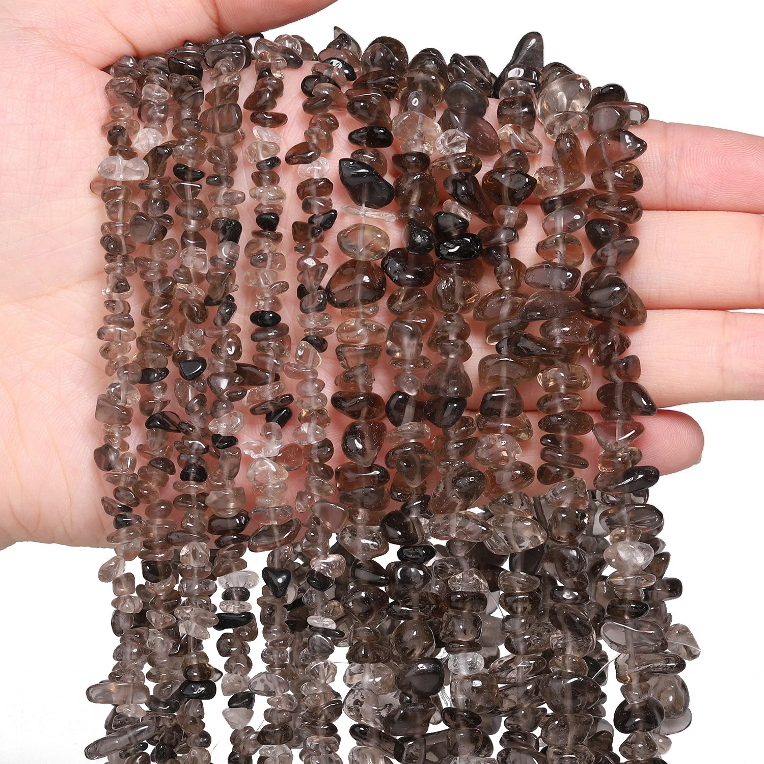 AliExpress nociuciu 3-5mm 5-8mm Irregular Smoky Quartz Loose Beads Freeform Chip Gravel Beads for Handicrafts Jewelry Making Diy Accessories