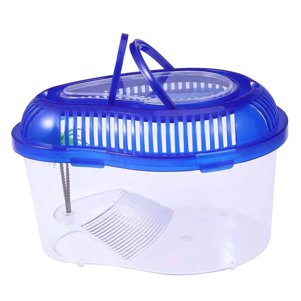 

Turtle Tank Plastic Feeding Box Small Turtle Cylinder Drying Platform Handle Cover Rest Swimming Sunning Hibernation Container