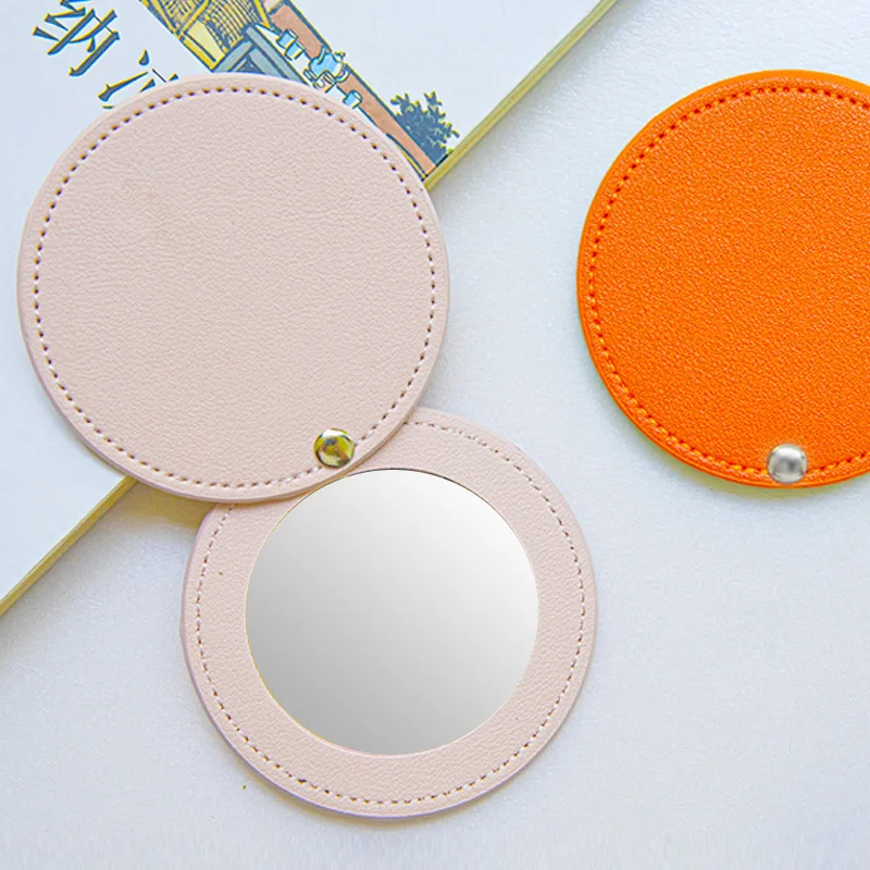 Mini Round Makeup Mirror Portable Double-sided Cosmetic Mirror Folding Pocket Compact Mirror Travel Accessories