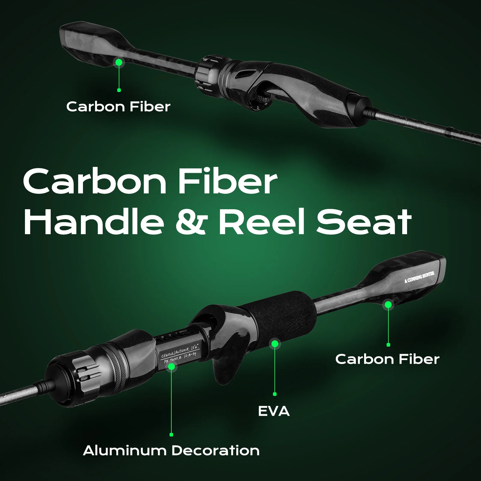 تسليم الجمجمة الذئب 58 جرام خفيفة الصيد قضبان 30 + 24T TORAY ألياف الكربون فوجي العلوي الدائري 0.8-3 جرام إغراء الوزن الغزل قضيب مسبوك