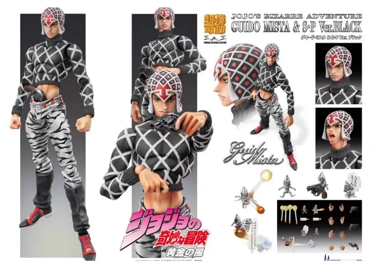 Original Medicos black version Guido Mista model  gold wind bizarre adventure action figure toy