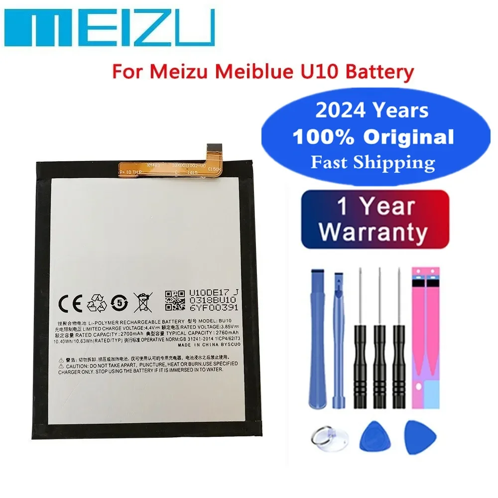 

2024 Years 2760mAh Original BU10 Battery For MEIZU U10 U680A U680D U680H High Quality Phone Battery Deliver Fast + Tools