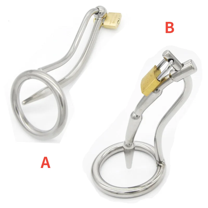 HotX 3 Size Stainless Steel Male Chastity Cage Device Cock Ring Urethral Dilator Penis Plug Lock Adult Game Sex Toys for Men