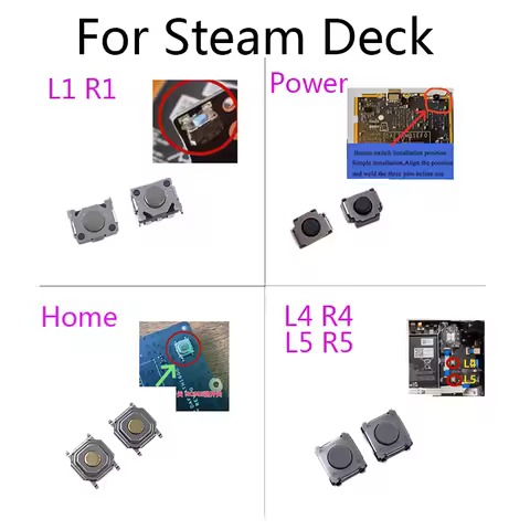 2-10PCS Home &amp;L1 R1 Micro Switch Button &amp; L4 R4 L5 R5 Buttons &amp; Power Micro Switch Button For Steam Deck Console Repair Part