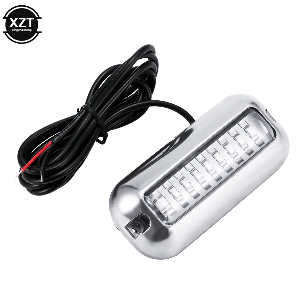 27LED 12V Boat Transom Light Underwater Pontoon Marine Ship Boat Accessories Light Stainless Steel Waterproof Marine Light IP68