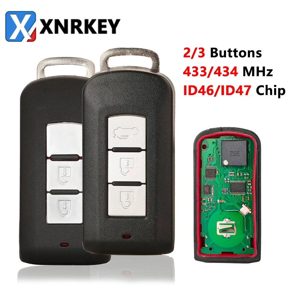 Xnrkey-車のリモコン付きキー,2/3ボタン,三菱およびトラック用チップ433mhz,l200 G8D-644M-KEY-E,montero l200 GHR-M004