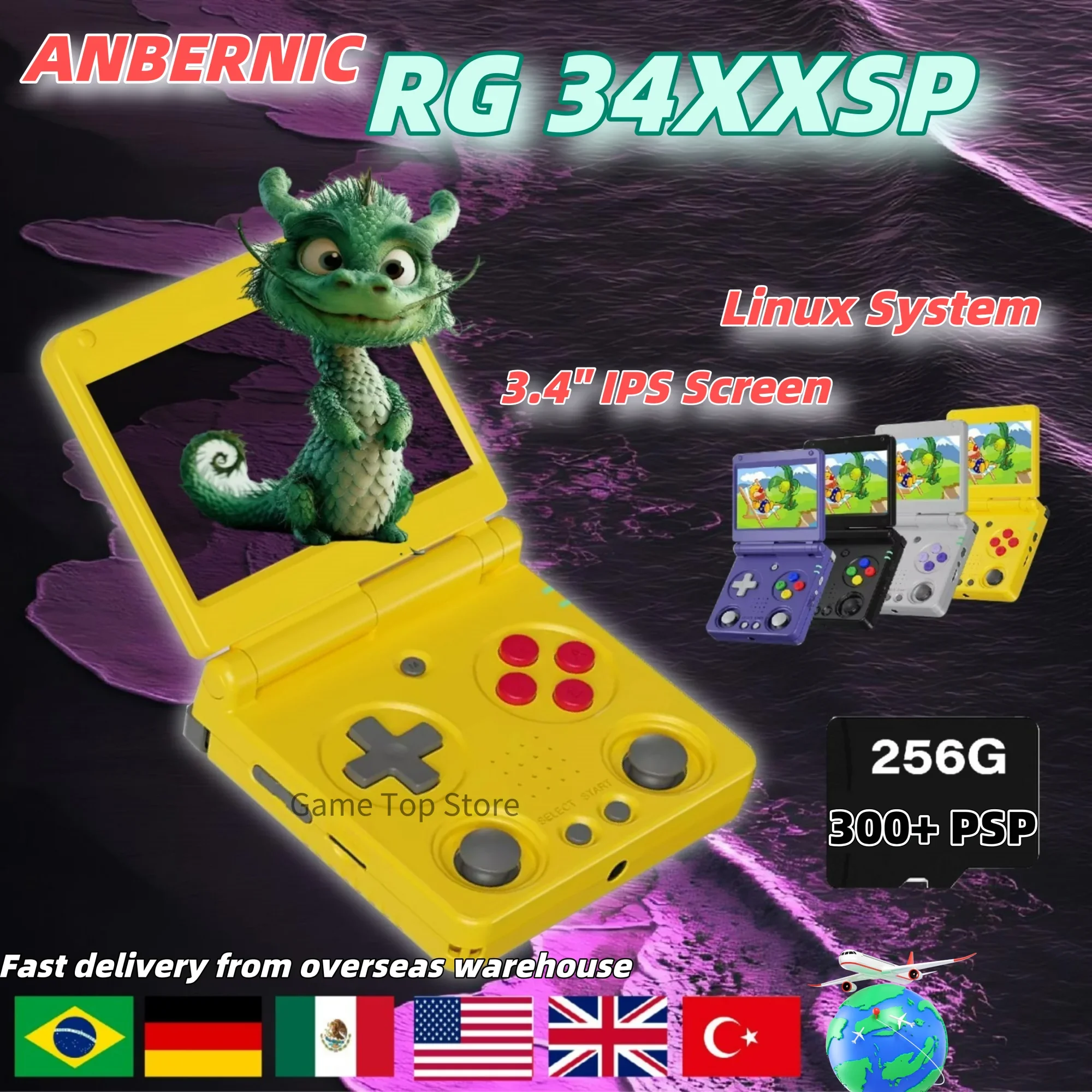 Arcade Vibes - ANBERNIC RG34XXSP 레트로 휴대용 게임 콘솔
