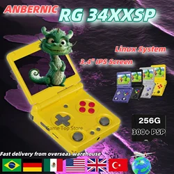 ANBERNIC RG34XXSP Retro Handheld Game Console Retro Video Game Player Linux System Support PS1 Arcade GBA Emulator 256G PSP Game