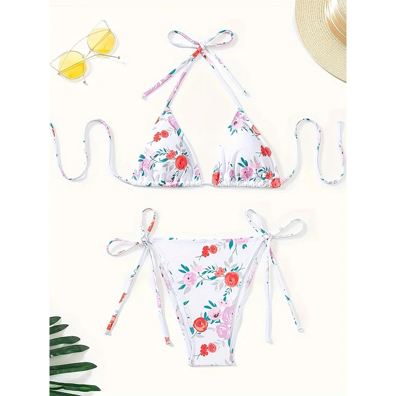 

2025 European and American Two-Piece Swimsuit for Women, Energetic Girl Bikini, New Hot-Selling Beach Vacation Style S
