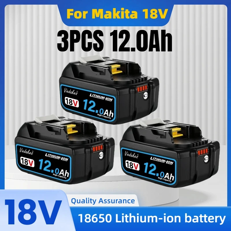 

18V 12.0Ah Rechargeable Battery Wide Compatibility For Makita 18V DGA404 DTW700 DHR202 DJV182 DDF487 Power Tool Battery