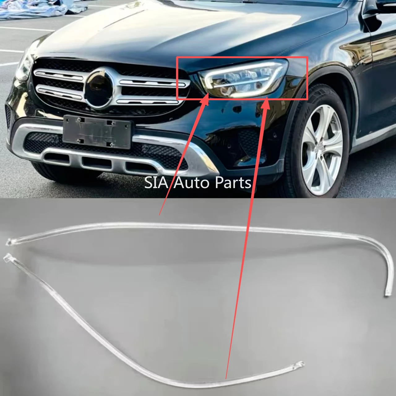 

For Mercedes-Benz GLC-class W253 LOW 2020-2022 Daytime Running Tube Light Guide Plate Daytime Running Strip DRL tube