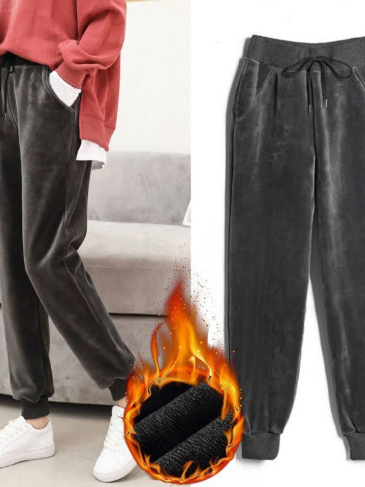 

Женские спортивные брюки из утолщенного флиса, свободные повседневные брюки-харлан с высокой талией, укороченные, разных цветов, для осени и зимы