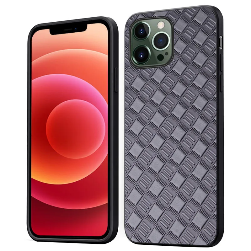 

New Luxury Genuine Cow Leather Magnetic Grid Cover Mobile Phone Book Case For Apple Iphone 13 Pro Max Mini Phone Cases Funda