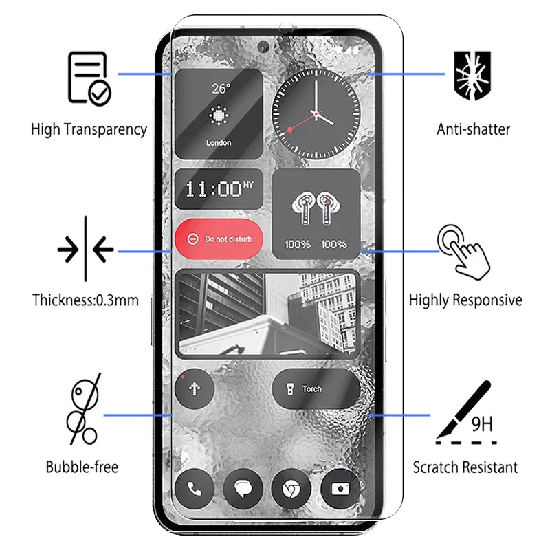 Стекло NothingPhone 2, 4 шт., Защитное стекло для телефона (2), два телефона, сенсорный дисплей