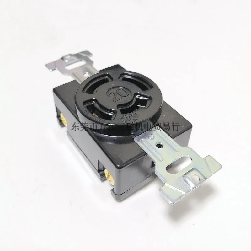 black three-phase four wire electric wood socket anti loosening self-locking Taiwan concealed socket LK2420F 20A25V04P