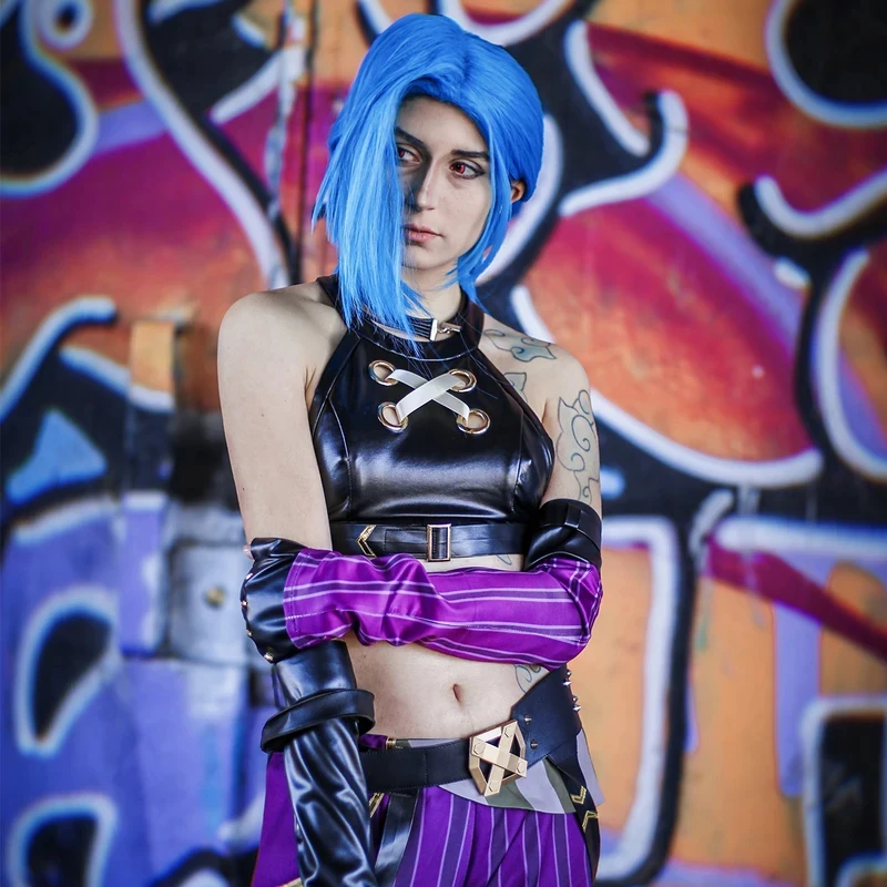 

♬2026❤HOLOUN LOL Arcane Game Jinx Cosplay Costume Wig Loli Outfit Halloween Christmas Gift Cos Convention❤