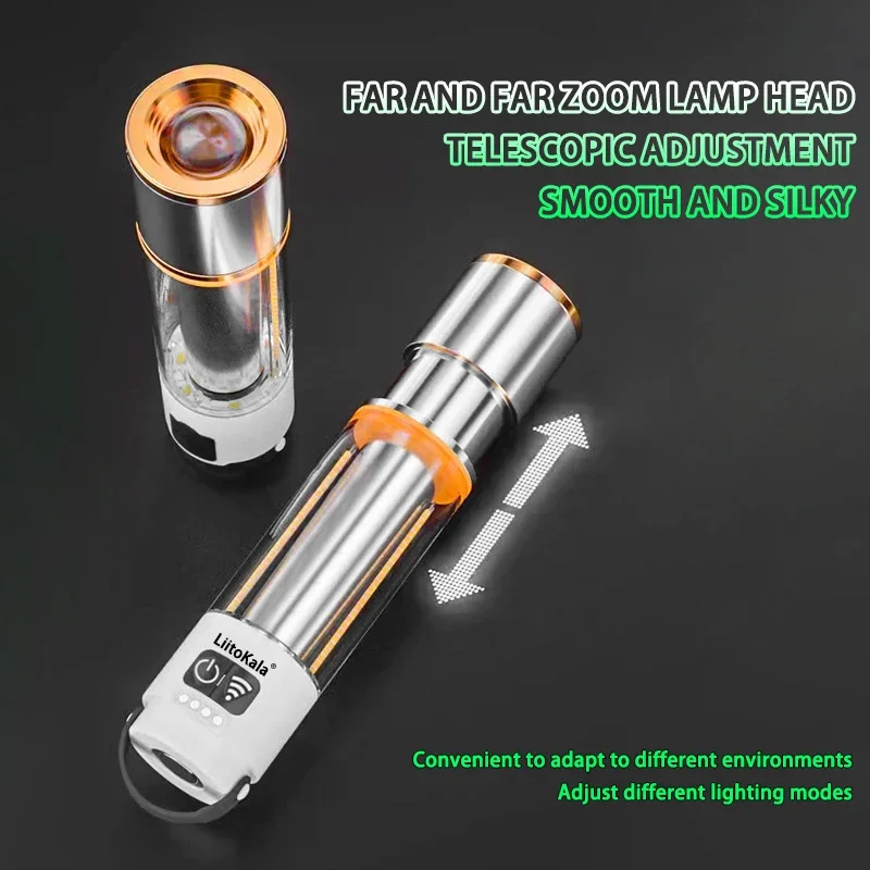 LiitoKala LF-936 P50 laser+tungsten wire+LED Flashlight 1000LM 6-speed Adjustable