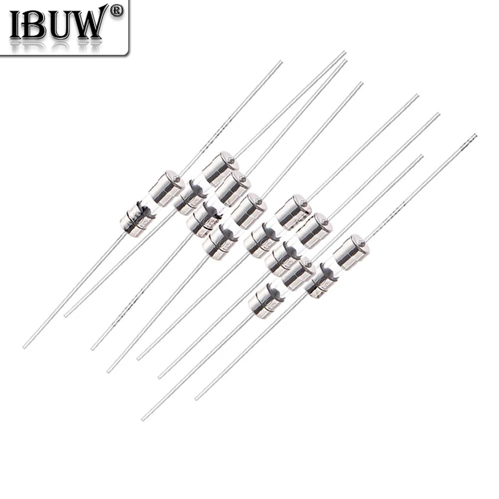 100PCS/lot 3.6x10mm 0.5A-15A AMP Glass Fuse with Leads Axial Leaded Fuse Tube for PCB Circuit Board Electronics Protection 15A